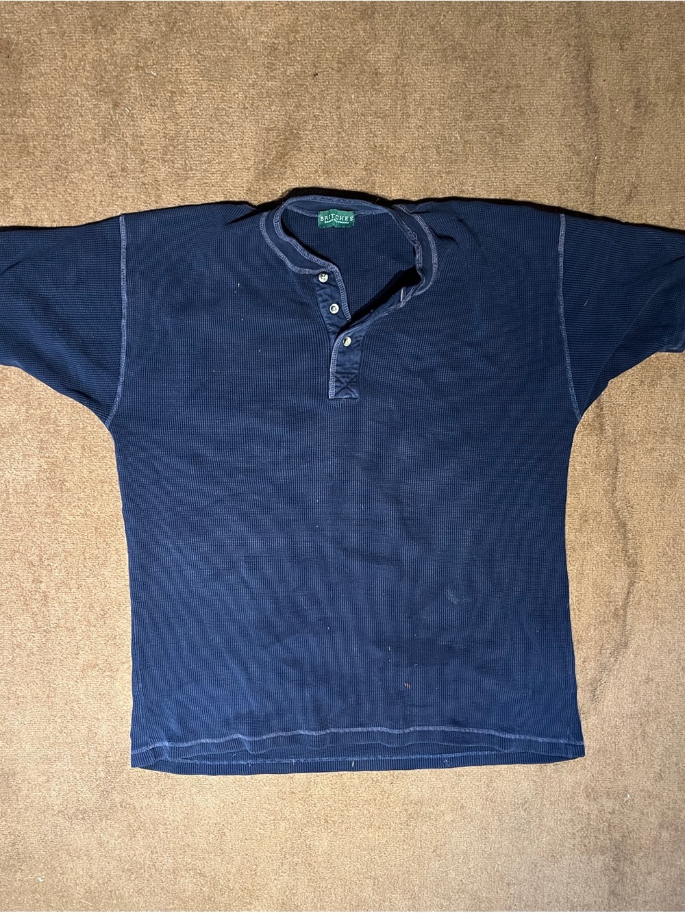 Vintage-Style Navy Henley Shirt - Britches